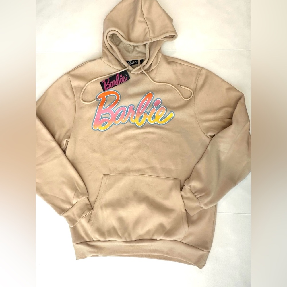 Barbie Dream Car Graphic Hoodie Sweater Pull Over Beige Sz Medium New With Tags